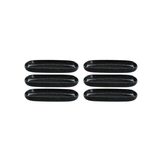 Camp Charcoal Coupe Platter 11x7" Set/6
