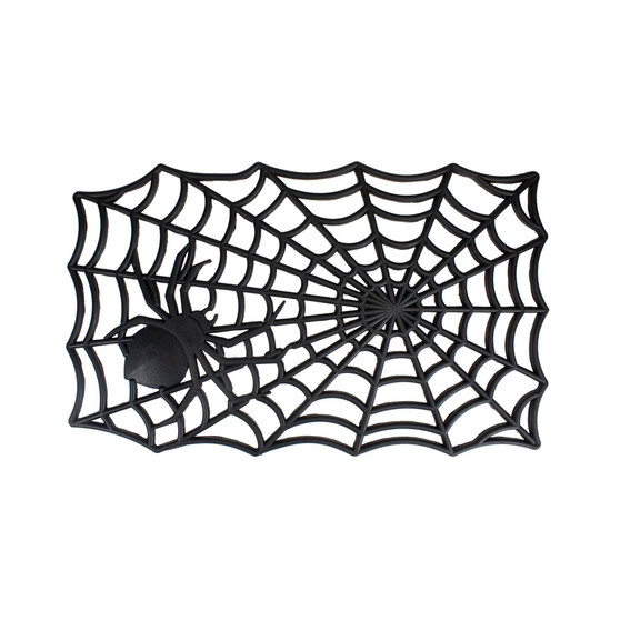 Spider Web Rectangular Halloween Doormat, 18" x 30"