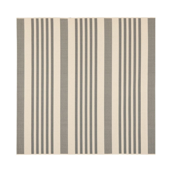 Courtyard Gray and Bone 4' x 4' Square Outdoor Area Rug