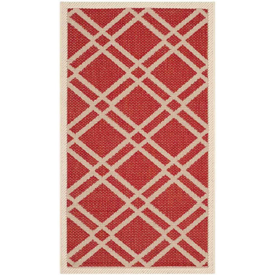 Courtyard Red and Bone 2'7" x 5' Sisal Weave Outdoor Area Rug