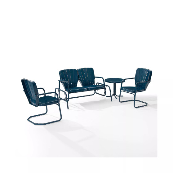 Ridgeland 4 Piece Outdoor Metal Conversation Set