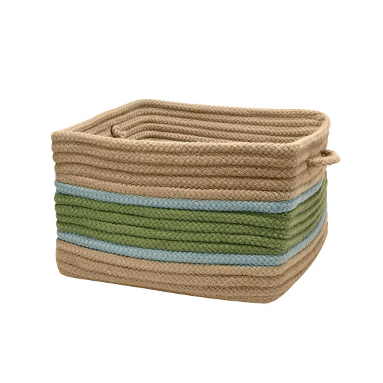 Garden Banded Square Braided Storage Basket