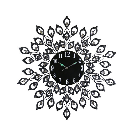 Round Blooming Leaves Wall Clock