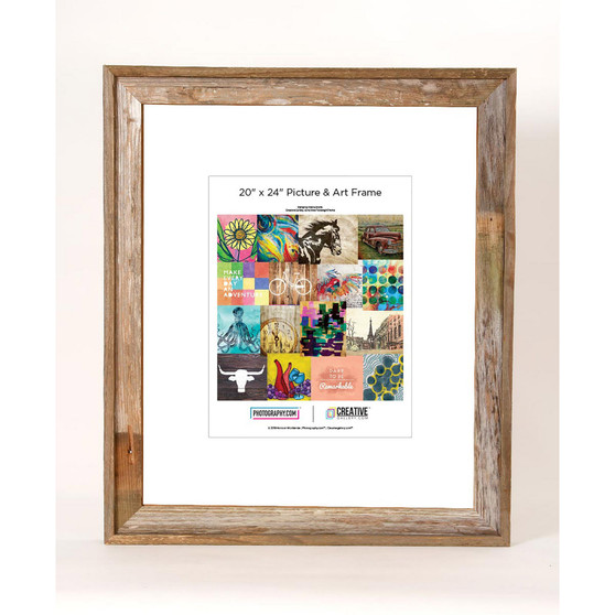Rustic Reclaimed Barnwood 20" x 24" Picture Photo Frame
