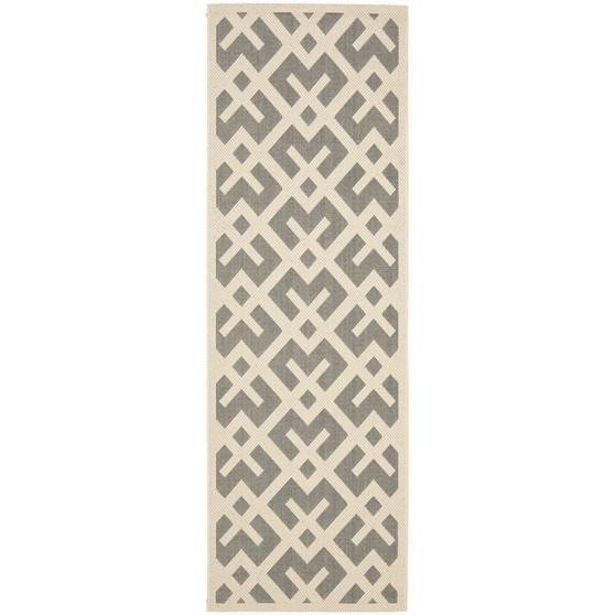 Courtyard Grey and Bone 2'3" x 6'7" Runner Outdoor Area Rug