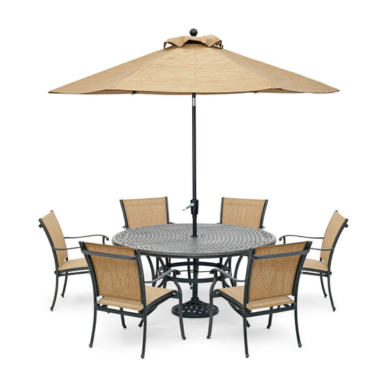 Beachmont II Outdoor 7-Pc. Dining Set (60" Round Table and 6 Dining Chairs), Created for Macy's