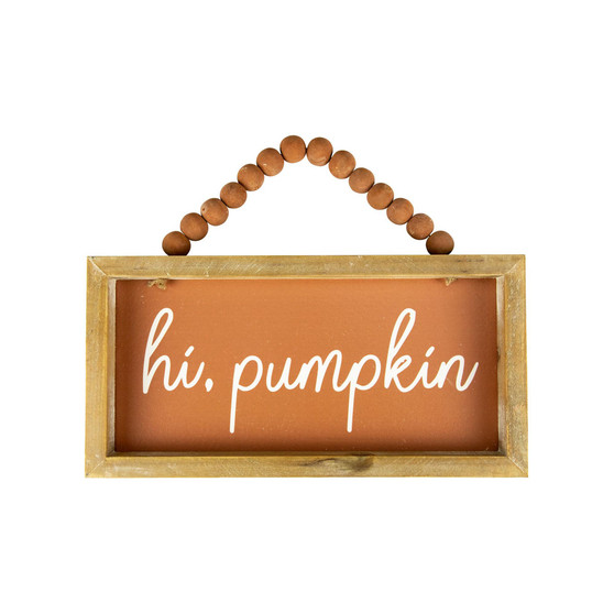 Hi Pumpkin Autumn Harvest Wall Sign, 12"