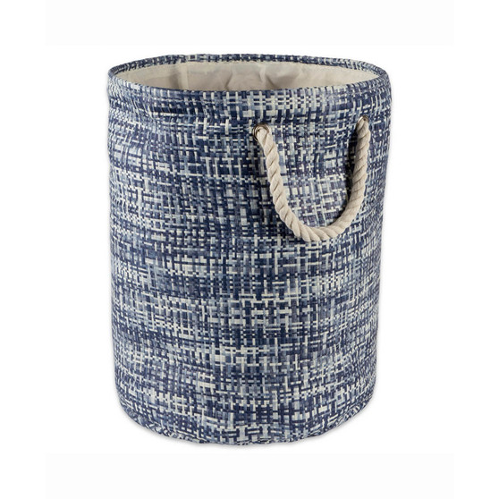 14" Round Tweed Print Storage Bin