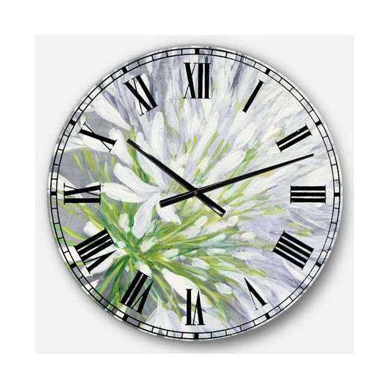 Traditional Floral Oversized Metal Wall Clock