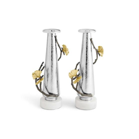 Butterfly Ginkgo 2 Piece Candleholders Set