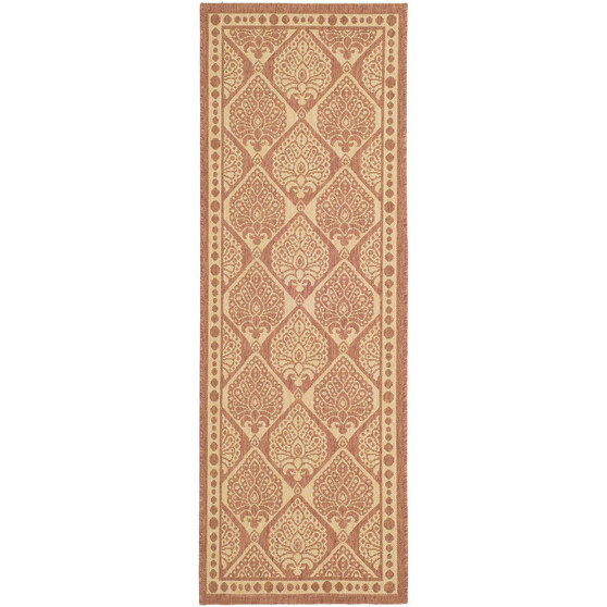 Courtyard Rust and Sand 2'3" x 6'7" Runner Outdoor Area Rug
