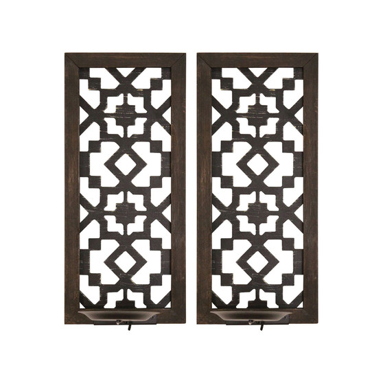 Stratton Home Decor Boho Laser Cut Sconce, Set of 2