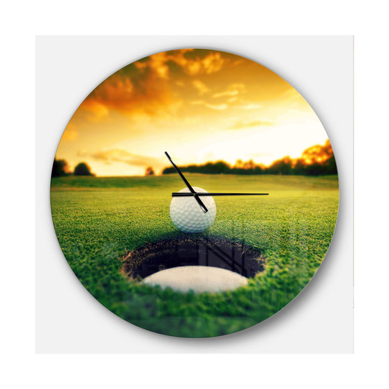 Designart Oversized Sport Round Metal Wall Clock - 36 x 36