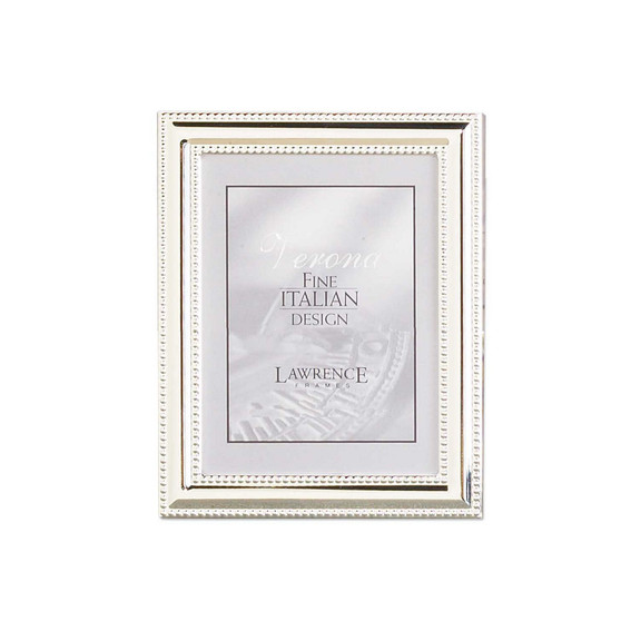 Metal Picture Frame Silver-Plate with Delicate Beading - 4" x 5"