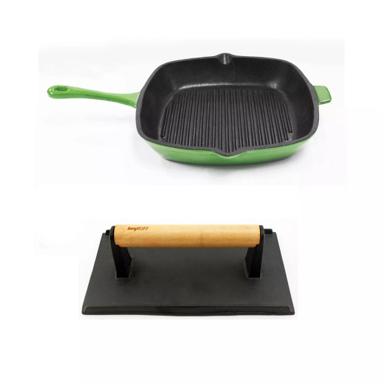 Neo Cast Iron 11" Grill Pan and Press