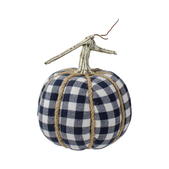 Plaid Fall Harvest Tabletop Pumpkin