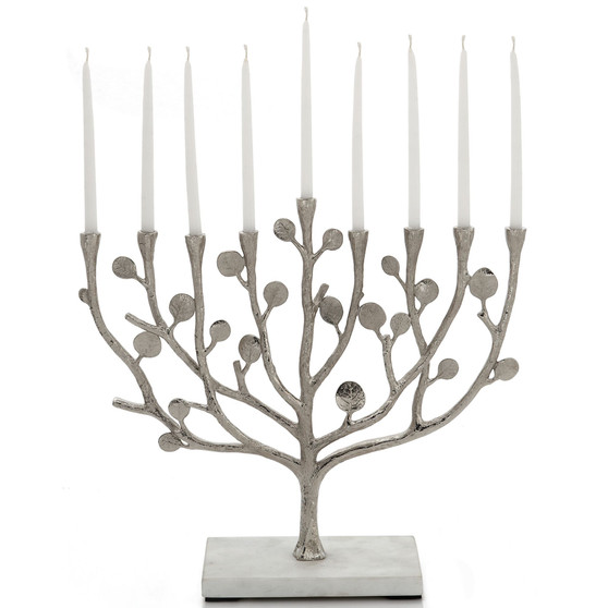 Judaica Botanical Leaf Menorah