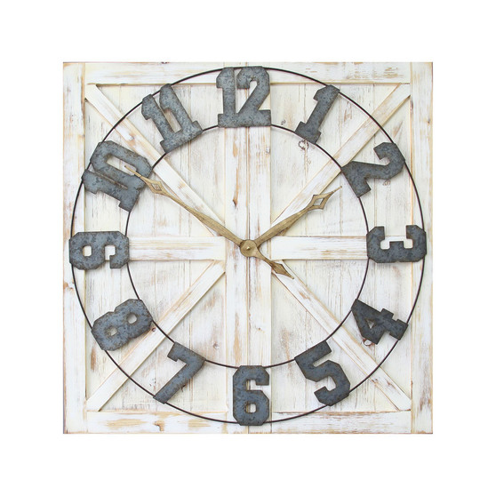 Stratton Home Decor Rustic Farmhouse Wall Clock