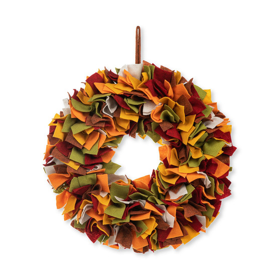 19.25" D Fall Felt Wreath
