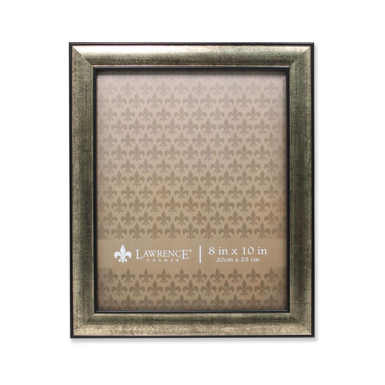 Domed Burnished Silver and Black Picture Frame - 8" x 10"