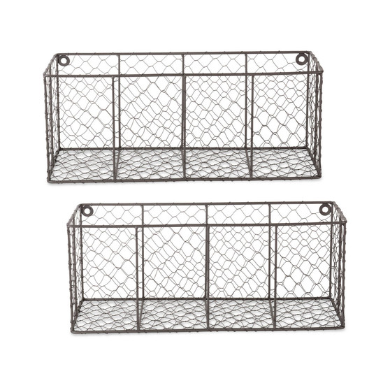 Medium Wall Mount Chicken Wire Basket Set of 2