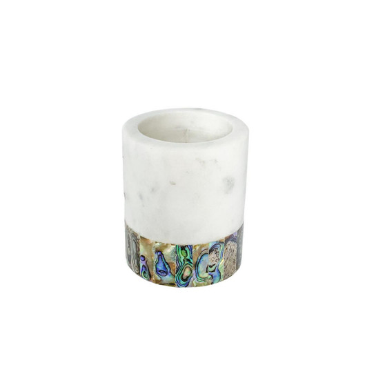 Rainbow Mother of Pearl Eucalyptus Marble Candle (Small)