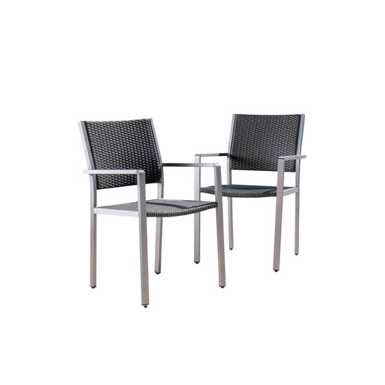 Cape Coral Outdoor Dining Chairs with Frame, Set of 2