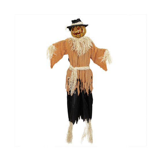 Animated Jack-O-Lantern Scarecrow Halloween Decoration, 6'