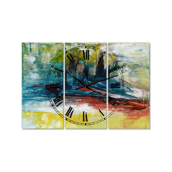 the Last Frontier Oversized Modern 3 Panels Wall Clock - 38" x 38" x 1"