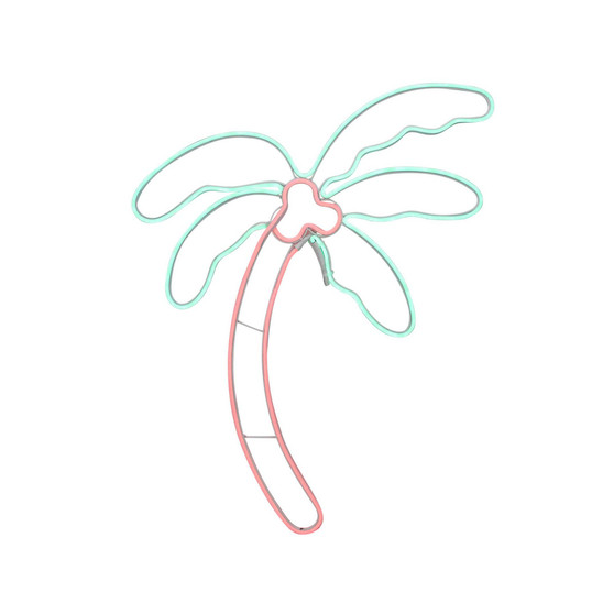 Neon Style LED Lighted Coconut Palm Tree Window Silhouette Decoration