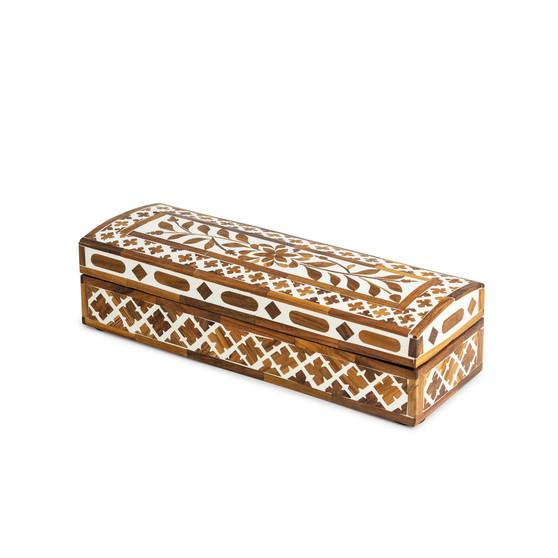 Jodhpur Wood Inlay Decorative Jewelry Box, Small