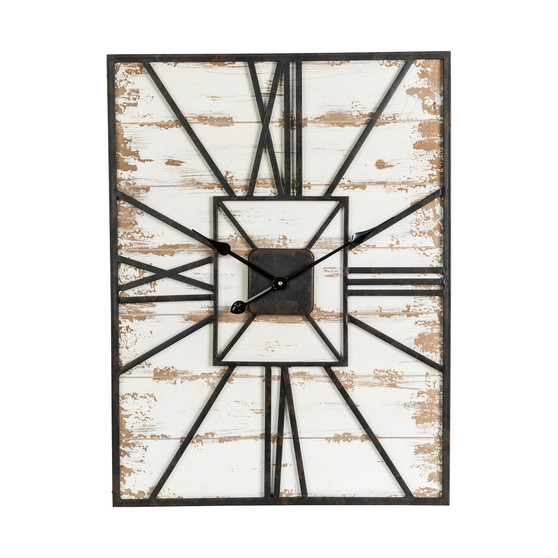 Oversized Farmhouse Wooden Wall Clock