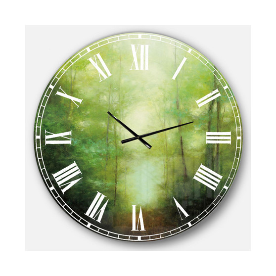 Traditional Landscape Oversized Metal Wall Clock - 36 x 36