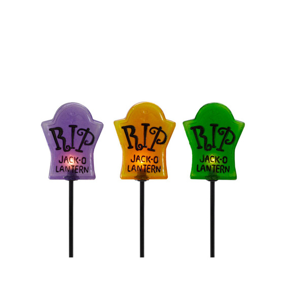 Tombstone Halloween 3 Piece Pathway Markers with 3.5' Black Wire Set