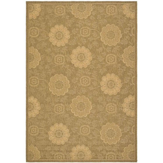 Courtyard Gold and Natural 5'3" x 7'7" Outdoor Area Rug