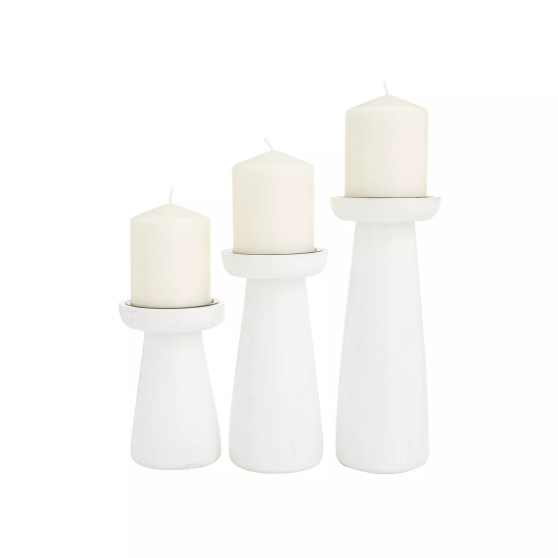 by Cosmopolitan Mango Wood Modern Candle Holder, Set of 3