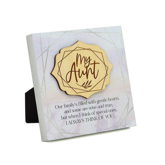 My Aunt Meadow Wood Plaque, 6" x 6"