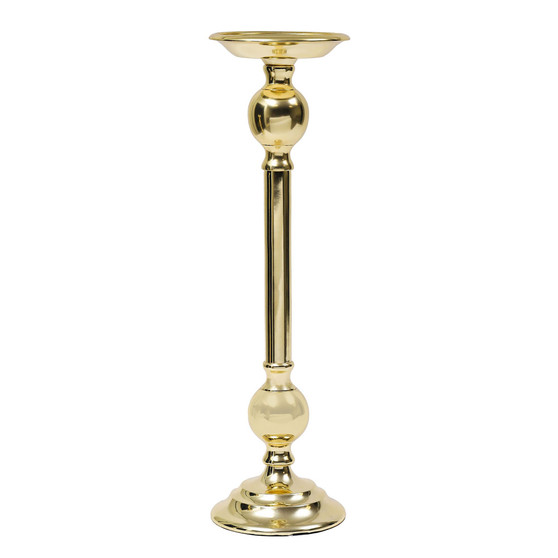 Tall Traditional Brass Candle Holder, 5" x 18"