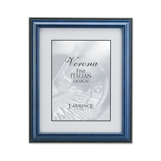 Blue Wood Picture Frame - Gold Bead Design - 5" x 7"