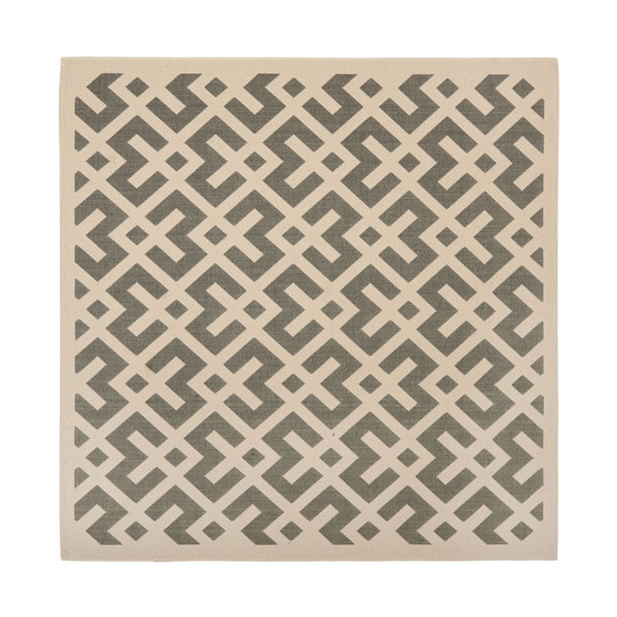 Courtyard Gray and Bone 6'7" x 6'7" Square Outdoor Area Rug