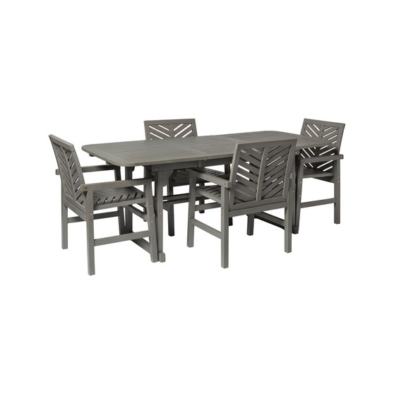 5 Piece Extendable Outdoor Patio Dining Set