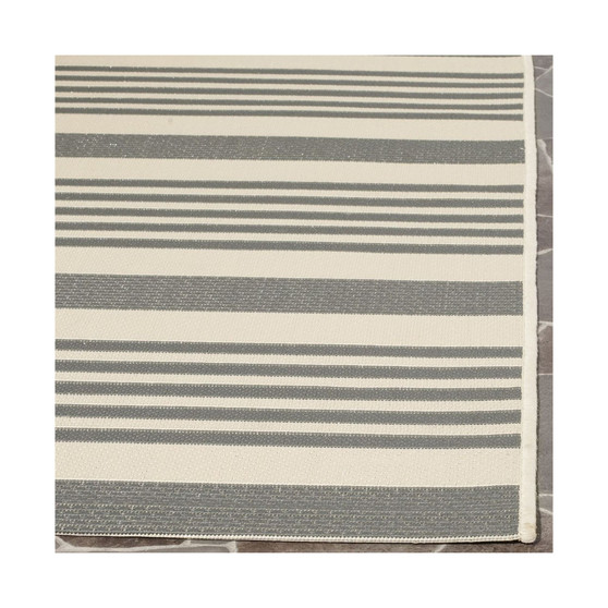 Courtyard Gray and Bone 4' x 5'7" Outdoor Area Rug