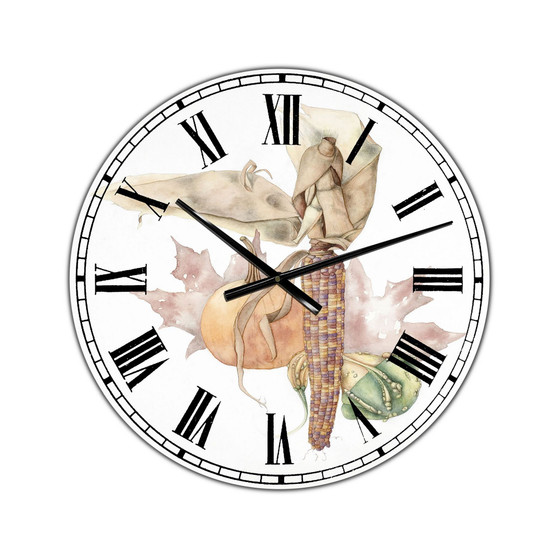 Autumn Medley Large Farmhouse Wall Clock - 36" x 28" x 1"