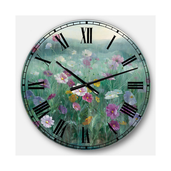 Floral Farmhouse Oversized Metal Wall Clock