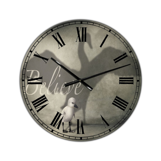 Believe Shadow IV Large Cottage Wall Clock - 36" x 28" x 1"