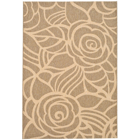 Courtyard Coffee and Sand 6'7" x 6'7" Square Outdoor Area Rug