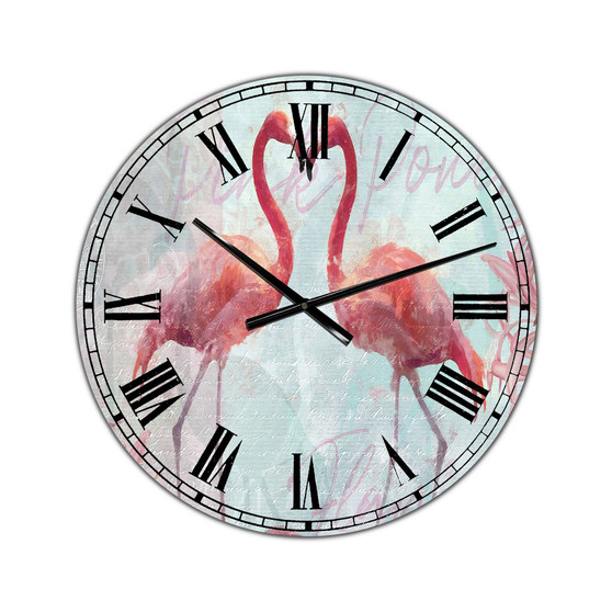 Flamingo Power Oversized Cottage Wall Clock - 36" x 28" x 1"