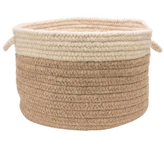 Chunky Natural Wool Dipped Braided Basket