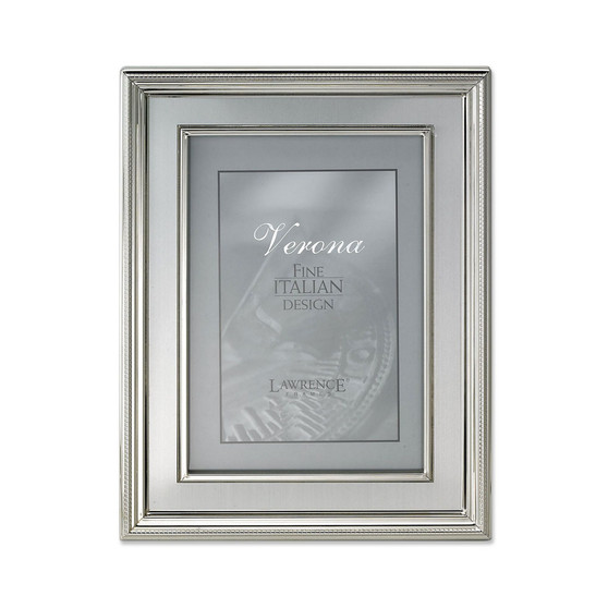 Silver Plated Metal Picture Frame - Brushed Silver Inner Panel - 8" x 10"