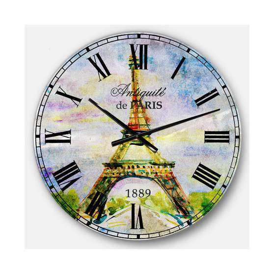 Watercolor Oversized Round Metal Wall Clock